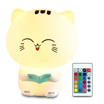 Katė Modelio Nuotolinio Valdymo Palieskite Jutiklio Glostydamas Bakstelėkite Naktį Šviesos Lempos Miegamasis USB Spalvinga Žiburiai Vaikams Baby