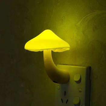 Naujas Kambarys Dekoro LED Nakties Šviesos Dovana Vaikams, Vaikas, Kūdikis Šviesos Jutiklio kontroliuojama ES MUMS Plug Grybų Sienos Lempos Lizdas Lemputės
