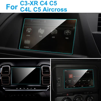 Automobilių Screen Protector for Citroen C5 Aircross C3-XR C4 C5 C4L Interjero Automobilių GPS Navigacijos Grūdintas Stiklas Apsaugoti Filmas Priedai