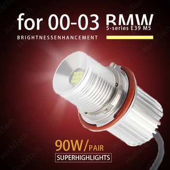 90W High Power LED angel eye lemputės žiedas Žymeklio šviesa 00-03 BMW 5 serija E39 M5 Super Šviesus