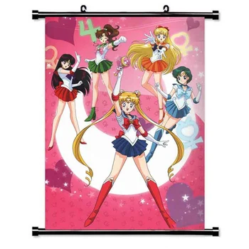 Drobė Plakatas Šilko Audinys Animacinių Filmų Plakatą, Sailor Moon Plakatas Namų Dekoro 2019