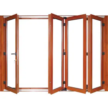 Aliuminio foding durys, aliuminio langai dvigubo stiklo aliuminio bi kartus durų hc-adw5