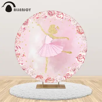 Allenjoy Baleto mergina turas fone cover pink flower princess gimtadienio dekoravimas užsakymą apskritimo fone photobooth