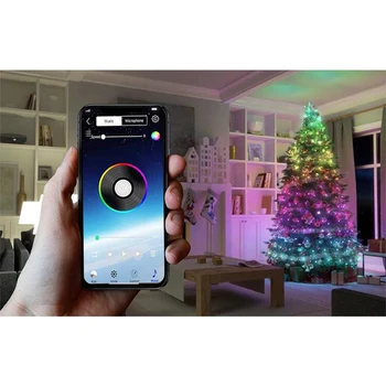 Kalėdų Medžio Apdaila Žibintai Užsakymą LED String Žibintai App Nuotolinio Valdymo Šviesos Kalėdinė dekoracija šalies namų šalis