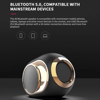 Bluetooth 5.0 Garsiakalbiai Aukštos Kokybės X6 Belaidžio Garso Lauke Stereo Surround Muzika Super Bass Garsiakalbis HiFi Garso Parama TF Kortelę