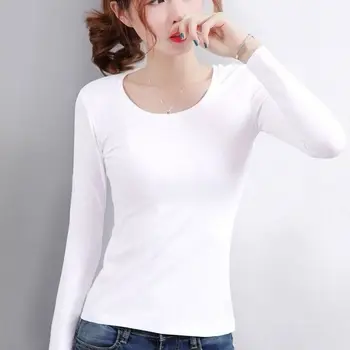 Cashmerethickened T-shirt korėjos versiją, rudenį ir žiemą, moterų top moterų šilumos apatiniai baltos spalvos marškinėliai dugno marškinėliai