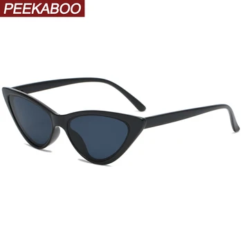 Peekaboo retro stiliaus moteriška maža akiniai nuo saulės moterims uv400 leopard moteriški saulės akiniai cat eye 2021 m. vasarą priedai juoda