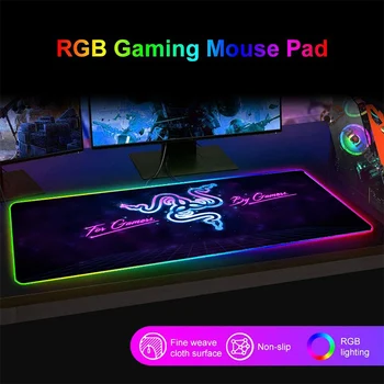 RGB Razer Logotipas Pelės Mygtukai RGB Žaidimų Pelės Mygtukai Kompiuterio Klaviatūros Mygtukai Kilimėlis, Led Pratęstas Kilimėlis Su 14 Apšvietimo Režimai