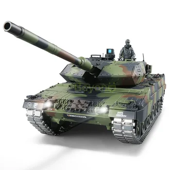 Metalo Bakas 2.4 G vokiečių Leopard 2A6 realus Modeliavimas Garso infraraudonųjų spindulių RC Bakas teršalų Kulka Metalo Bėgių Metalo Varantys Ratai Žaislas Bakas