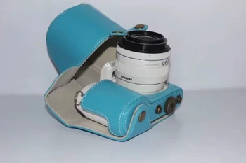 Mėlyna Rosered Spalvos PU Fotoaparatas Odinis Krepšys Case For Samsung NX2000 NX1000 Digital SLR Fotoaparatas su Peties Dirželis