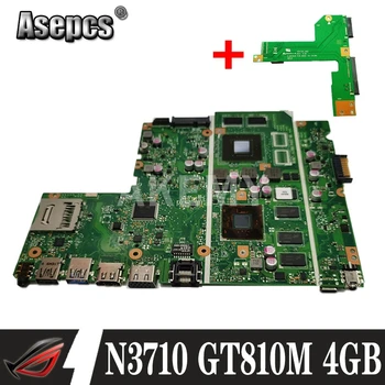 Akemy Nešiojamojo kompiuterio motininė plokštė, skirta ASUS X541NC X541N originalus mainboard w/ N3710 CPU GT810M 4GB RAM