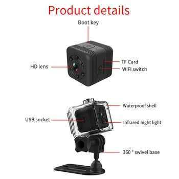 IP Kamera HD WIFI Mini Kamera Vaizdo Jutiklis Naktinis Matymas saugumo vaizdo Kamera Micro aptikimo DVR Kamera Judesio web Cam