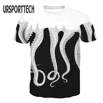 Vasaros 2020 Naujas Mados Brand T-shirt Vyrams, Atsitiktinis Aštuonkojai 3D Atspausdintas Trumpas Rankovėmis Tee Marškinėliai Street Didelis Dydis 3XL 4XL Vyrų Viršūnės