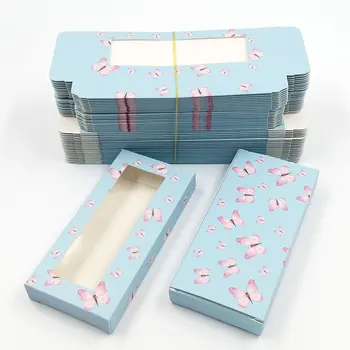 NAUJAS 50/100vnt Tuščias Blakstienos Pakuotės Minkšto Popieriaus Blakstienų Dėžutės Dizainas drugelis 25MM Juostelės Blakstienos 3D Mink Blakstienas Be dėklo