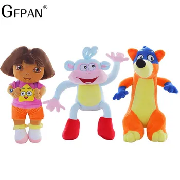 1pc 25cm Kūrybos Dovana Beždžionė&Dora&fox Juokinga iškamša Minkštas pliušas Žaislai Vaikams Brinquedos Šalies Lėlės