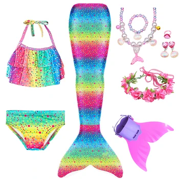 Vaikai Suknelė Undinėlės Uodega Undinė Plaukimo Kostiumas Cosplay maudymosi kostiumėlį Šalis Suknelė Bikini maudymosi Kostiumėliai, Undinėlės Suknelė Mergaitėms