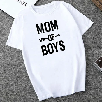 Mama Berniukų Raidė T-marškinėliai, moteriški Drabužiai 2019 Mados Juokinga, Sakydamas, T Marškiniai Žmona Feminizmo Šūkis Tee Viršūnės