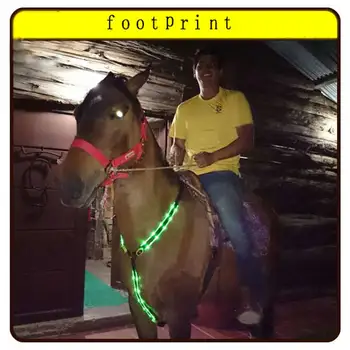 LED Arklių Halters Krūtinės Diržas Jodinėjimas Žirgais Įranga Naktį Matomos Žirgų Kamanos Apynasrio Saugos Įrankius Naktį Įranga Arklys