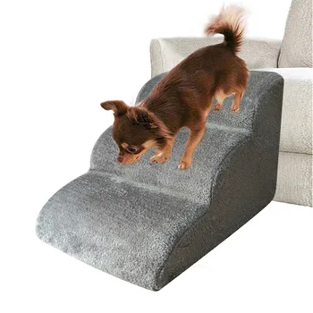 Flanelė 3 sluoksnių šlaito Šuo Laiptų Kopėčios Pet Laiptai Žingsnis Sofa-Lova Kopėčių Šunims, Katėms #W0
