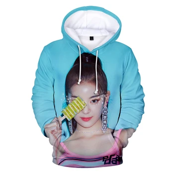 Karšto Pardavimo Populiarus ITZY 3D Hoodies Moterims/Vyrams Kpop Harajuku Streetwear Atsitiktinis Dainininkas ITZY Mergina Hoodies Palaidinukė