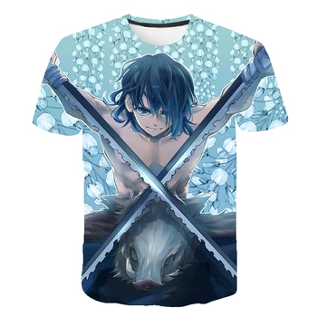 Vasaros Vaikų Marškinėliai Anime Demonas SlayerChildren T-shirt Berniukų/mergaičių Paauglių Trumpas Rankovės Juokinga Marškinėlius