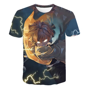 Vasaros Vaikų Marškinėliai Anime Demonas SlayerChildren T-shirt Berniukų/mergaičių Paauglių Trumpas Rankovės Juokinga Marškinėlius