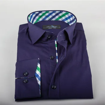 Aukštos Kokybės Naujas Pavasario Rudens Oksfordo Mens marškinėliai ilgomis rankovėmis Medvilnės vientisos Spalvos Oficialių Verslo Socialinės Drabužių Atsitiktinis Slim Fit