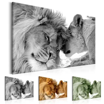 Drobė Sienos Menas Nuotraukas Įrėminti 1 Vnt Miškų Karaliumi Liūtai Tapyba, Modernus Gyvūnų Spausdinti Plakato Kambarį Namų Dekoro