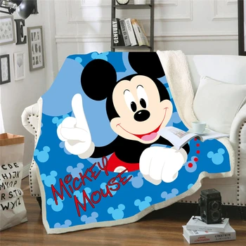 Disney Antklodė 3D Mickey Mouse Spausdinti Sherpa Vilnos Antklodė, skirta Paaugliams, Suaugusiems Berniukams, Vaikams, Kelionės, Antklodė, Antklodės Lovos