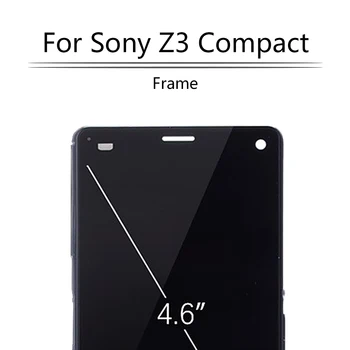 Originalus SONY Xperia Z3 Kompaktiškas LCD Ekranas Jutiklinis Ekranas su Rėmu D5803 D5833 Z3C SONY Xperia Z3Mini LCD Remontas Dalis