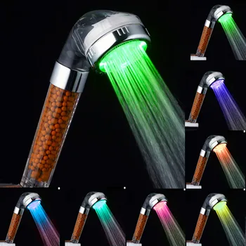 RGB 7 Spalvinga LED Šviesos Vandens Vonia, Vonios kambarys Filtravimo Dušas, Maišytuvas, Inovacijų ir Technologijų Neigiamų jonų filtras dušo