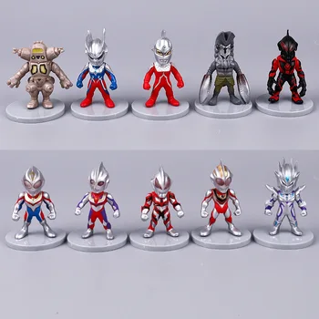 10vnt/set Anime Ultraman Skaičius Septyni Jack Ace Taro Leo Tiga Labai Ultraman VC Veiksmų Skaičius, Surinkimo Modelio 8,5 cm