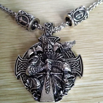Skandinavų Odin Simbolis Runų Runos Karoliukai Helena Rosova Pakabukas Viking Karoliai Amuletas, Talismanas Pergalę Apsaugos Juvelyriniai Dirbiniai