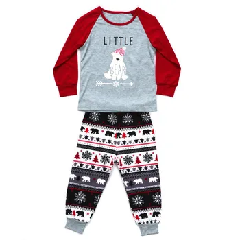Šeimos Kalėdų Pižama Nustatyti Šeimos Tėvas, Motina, Vaikai Sleepwear 2019 Kalėdos Šeimos atrodyti Viršūnes+Kelnes 2VNT Šeimos Mathing Sleepwear