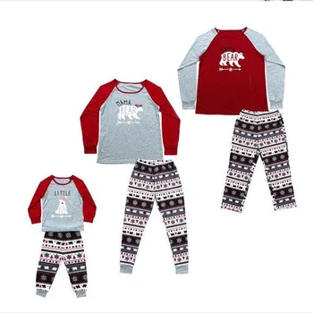 Šeimos Kalėdų Pižama Nustatyti Šeimos Tėvas, Motina, Vaikai Sleepwear 2019 Kalėdos Šeimos atrodyti Viršūnes+Kelnes 2VNT Šeimos Mathing Sleepwear