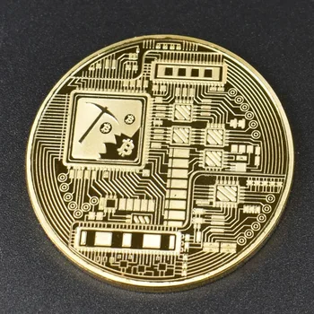 Paauksuoti Bitcoin Monetos su Prabangių Dovanų dėžės ir Rankinės Pakuotės Metalo Atminimo Monetos