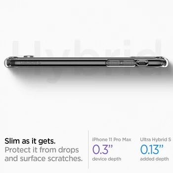 Spigen Hybrid Ultra S iPhone 11 Pro Max Atveju - Mil-klasės Sertifikuotos Aišku, Sunku, Nugaros Skydelio su Atrama Lankstus, Minkštas Bamperis