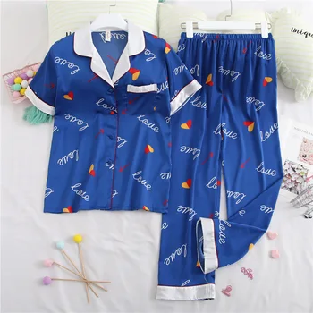 Fiklyc apatiniai drabužiai prabangūs moteriški 2-gabaliukų pižama rinkiniai vasaros trumpomis rankovėmis mergaitėms atsitiktinis pijamas lounge sleepwear rinkiniai