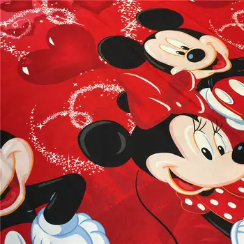 Raudona mickey minnie mouse šalikas nustatyti patalynės twin visą karalienė king size medvilnės audinio antklodė padengti butas paklode užvalkalas 3/4/5pc