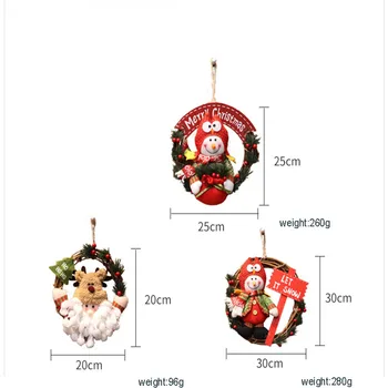 Naujas Kalėdų Papuošalai Mielas Išskirtinį Rotango Vainikas Pakabukas Kalėdų Dekoracijas Namų Santa Claus Vainikas Durų Dekoras