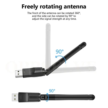 USB Wifi Adapteris 150M PC WiFi Dongle Wi Fi Tinklo plokštė 802.11 b/g/n LAN Adapteris Su Sukiojamomis Antena, Skirtą Staliniams kompiuteriams 