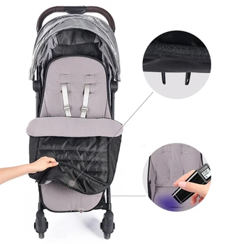 Kūdikio Vežimėlis miegmaišį Vežimėlyje Šiltas Footmuff Medvilnės Paketas Sleepsacks Universalaus Vežimėlio Priedai - Juoda