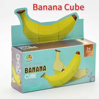 FanXin Vaisių Magic Cube Pack Profesinės Stickerless Kriaušių, Persikų, Apelsinų AppleLemon Bananų Puzzle Žaidimas Speed Cubing Juokingi Žaislai