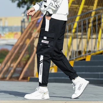 Didelis Kišenėje Vyrų Krovinių Kelnės Streetwear Laisvalaikio Hip-Hop Bėgiojimo Kelnės Vyrų Aukštos Kokybės 2020 Naujas Sweatpants Pants Mens Kelnės
