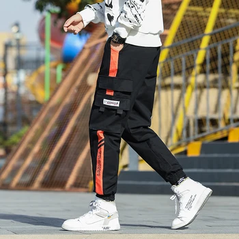 Didelis Kišenėje Vyrų Krovinių Kelnės Streetwear Laisvalaikio Hip-Hop Bėgiojimo Kelnės Vyrų Aukštos Kokybės 2020 Naujas Sweatpants Pants Mens Kelnės