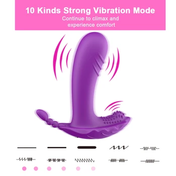 Drugelis Dildo Vibratorius G-spot Massager Klitorio Stimuliatorius su Nuotolinio Valdymo pultu 10 Rūšių Makšties Analinio Sekso Žaislas, skirtas Moters