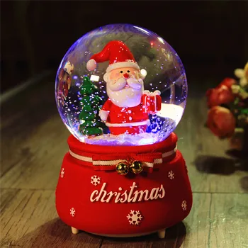 Pasukti Šviesos Muzika Dėžės, Krištolo Rutulį Dervos Muzikos Dėžutė su Šviesos Kalėdų Senelis Kalėdų Dovana Vaikams Dovanos Stalo LED