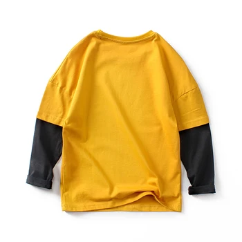 Vaikas drabužius pavasario rudens sporto marškinėliai T-shirt letter spausdinimo berniukas, mergaitė, žemiausią marškinėliai medvilnės viduryje didelis vaikas kokybės drabužiai