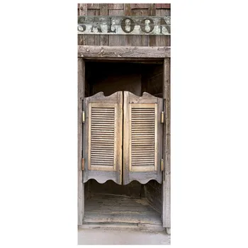 77*200cm netikrą medinės durys lipdukai retro SEDANAS vartų 3d sienos meno vinilo freskos senovinių namų puošybai kūrybos plakato foną