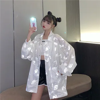 Palaidinės Moteris Harajuku Stiliaus Marškinėliai Moterims Bling Drugelis Spausdinti Atsitiktinis Moterų Blusas Negabaritinių Viršų